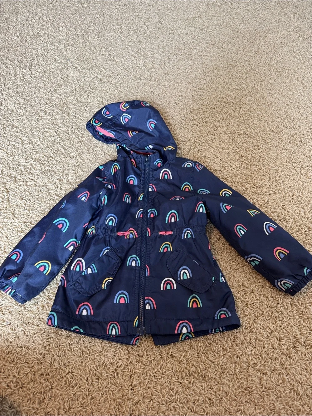 Carters Navy Rainbow Hooded Jacket